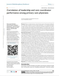 Correlation of leadership and care coordinator performance among primary care physicians
