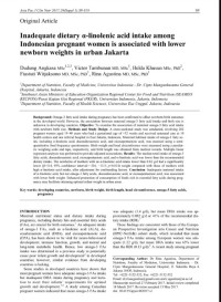 Inadequate dietary α-linolenic acid intake among Indonesian pregnant women is associated with lower newborn weights in urban Jakarta