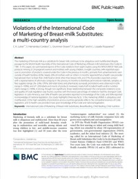 Violations of the International Code of Marketing of Breast-milk Substitutes: Indonesia context