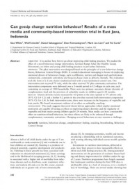 Can gossip change nutrition behaviour? Results of a mass media and community-based intervention trial in East Java, Indonesia