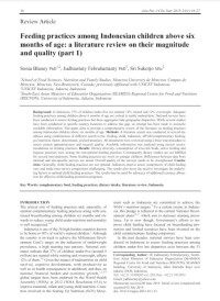 Feeding practices among Indonesian children above six months of age: a literature review on their magnitude and quality (part 1)