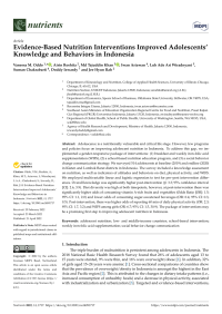 Evidence-Based Nutrition Interventions Improved Adolescents’ Knowledge and Behaviors in Indonesia